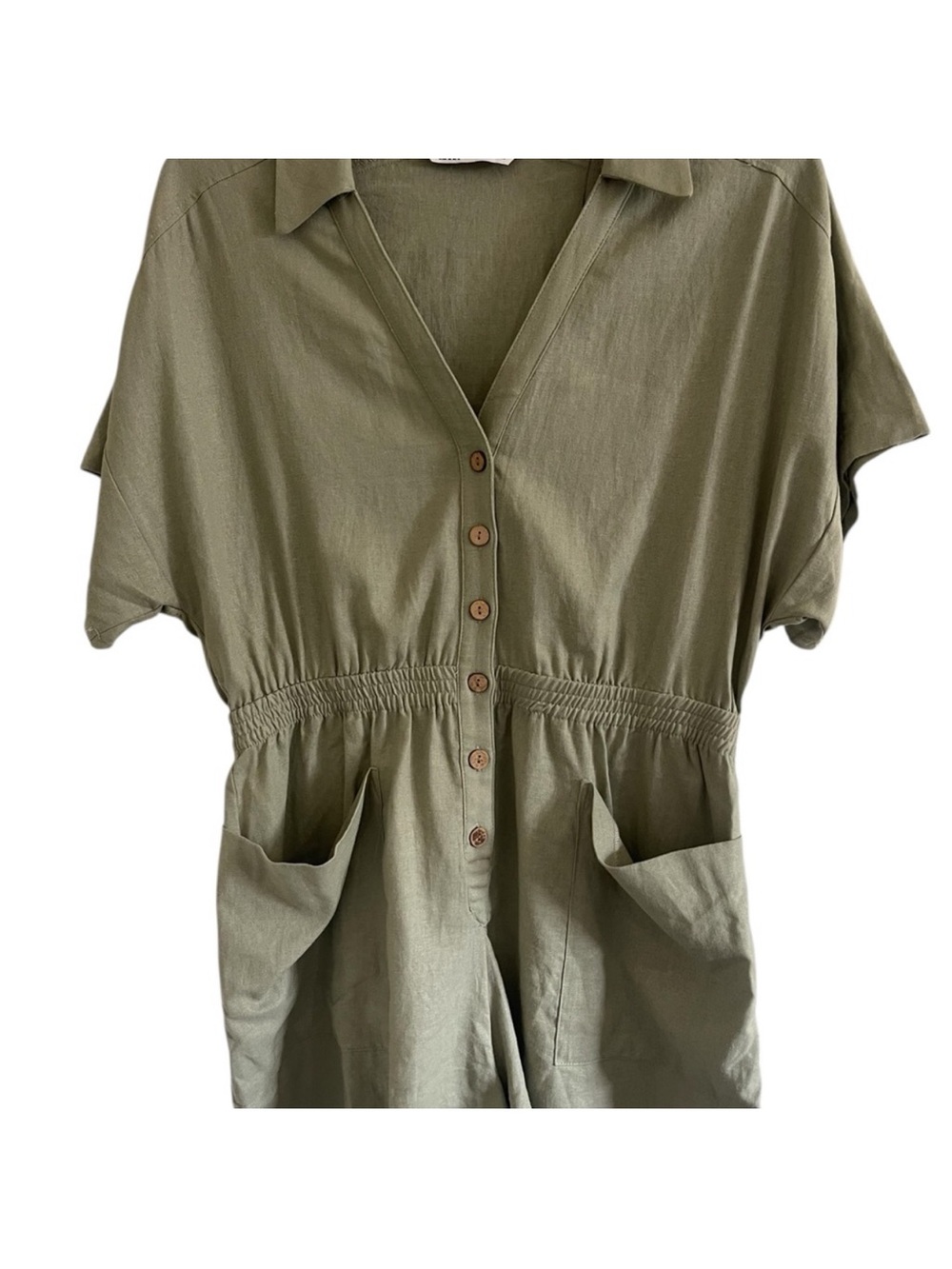 Zara Women's Romper Olive Linen
Blend Size Large - Picture 2 of 8